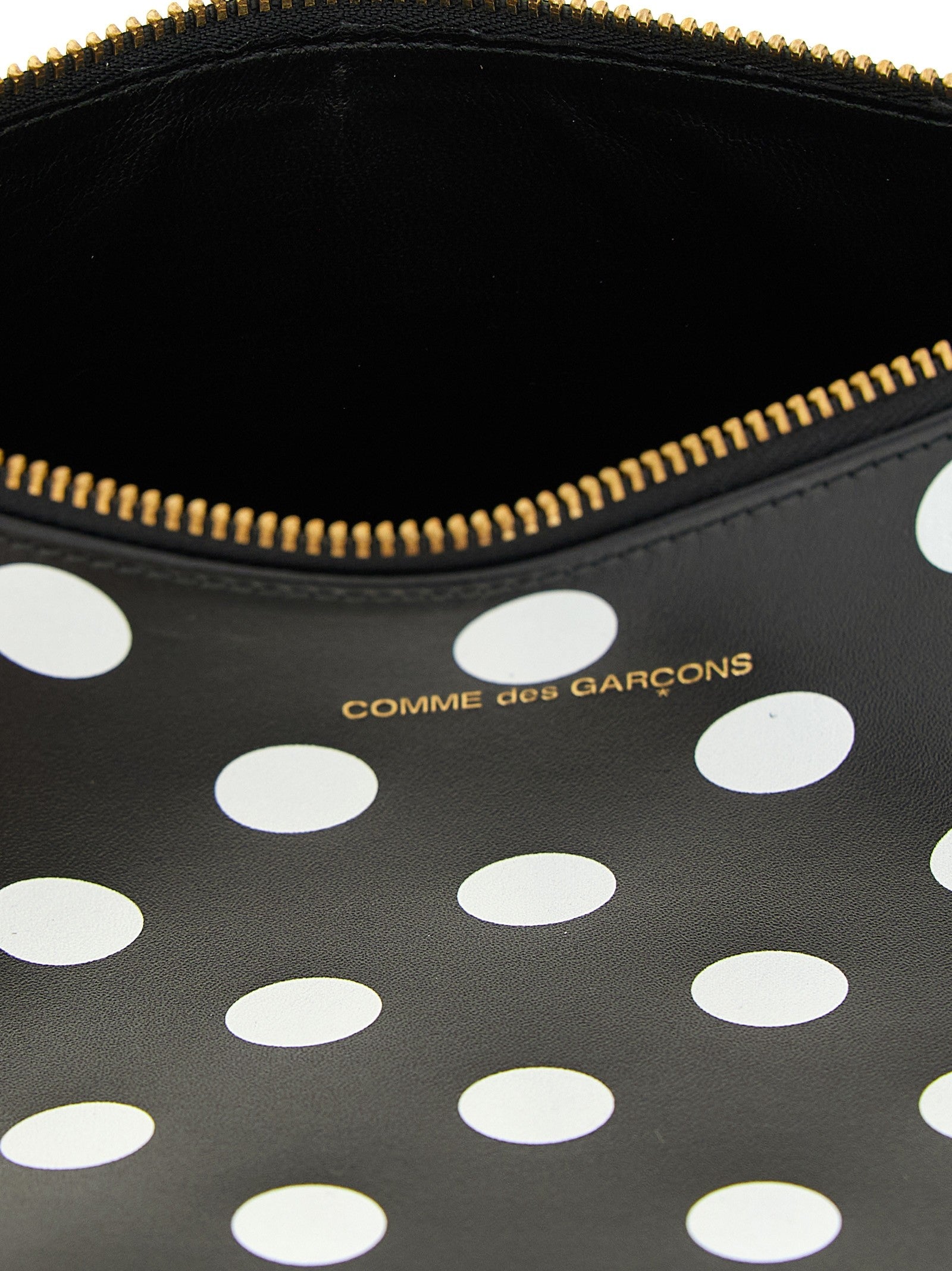 Comme Des Garcons Wallet Polka Dots Printed Wallet White