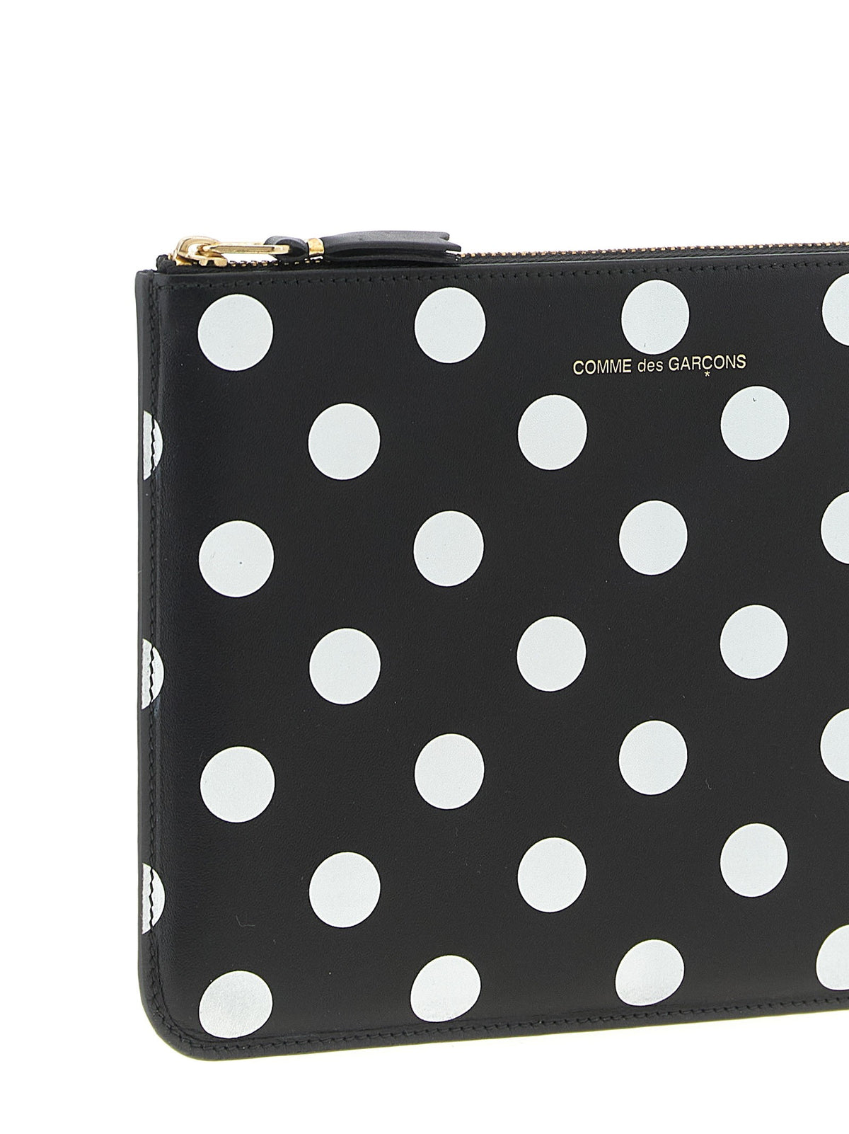Comme Des Garcons Wallet Polka Dots Printed Wallet White