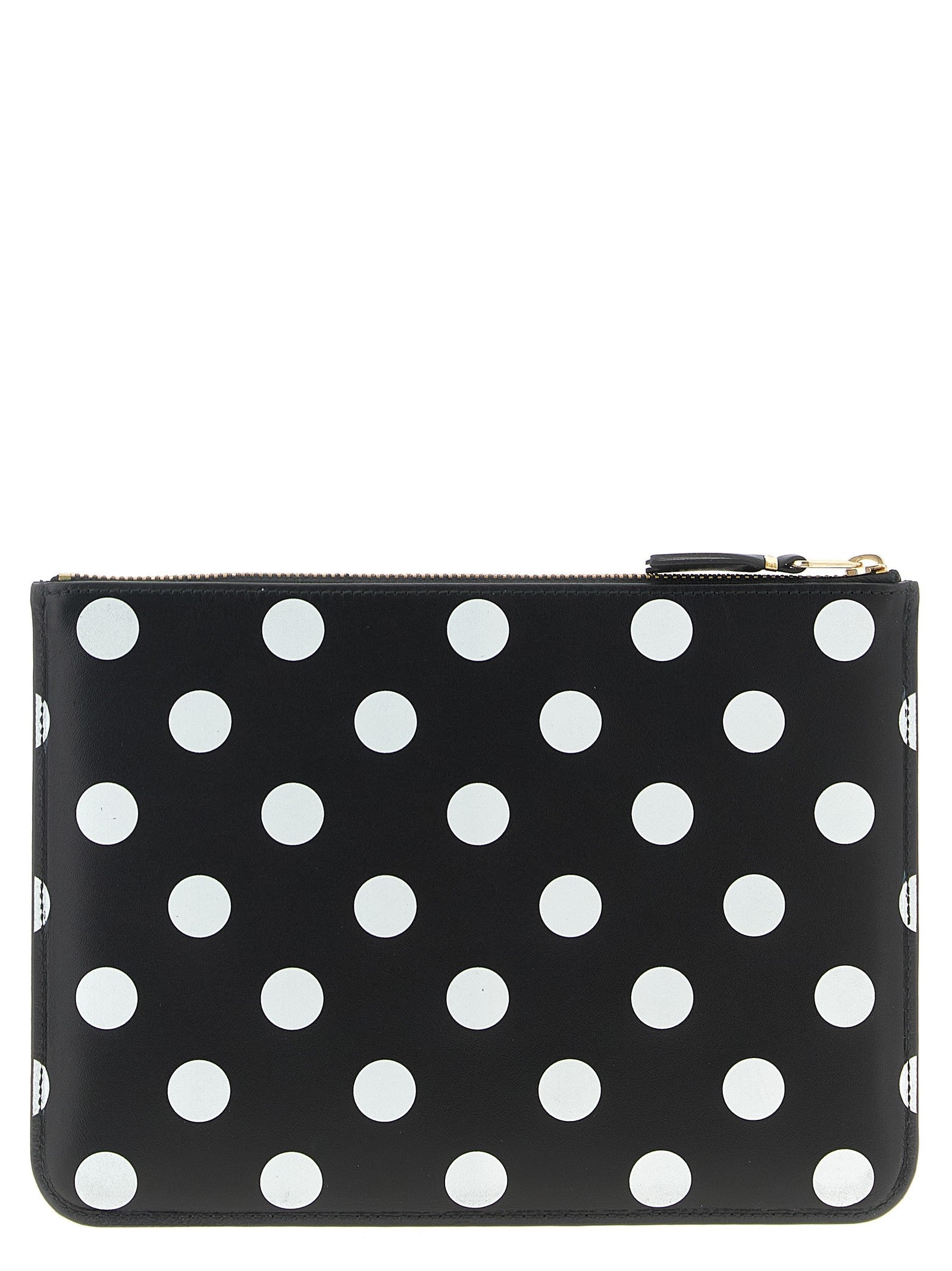Comme Des Garcons Wallet Polka Dots Printed Wallet White
