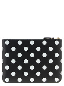 Comme Des Garcons Wallet Polka Dots Printed Wallet White