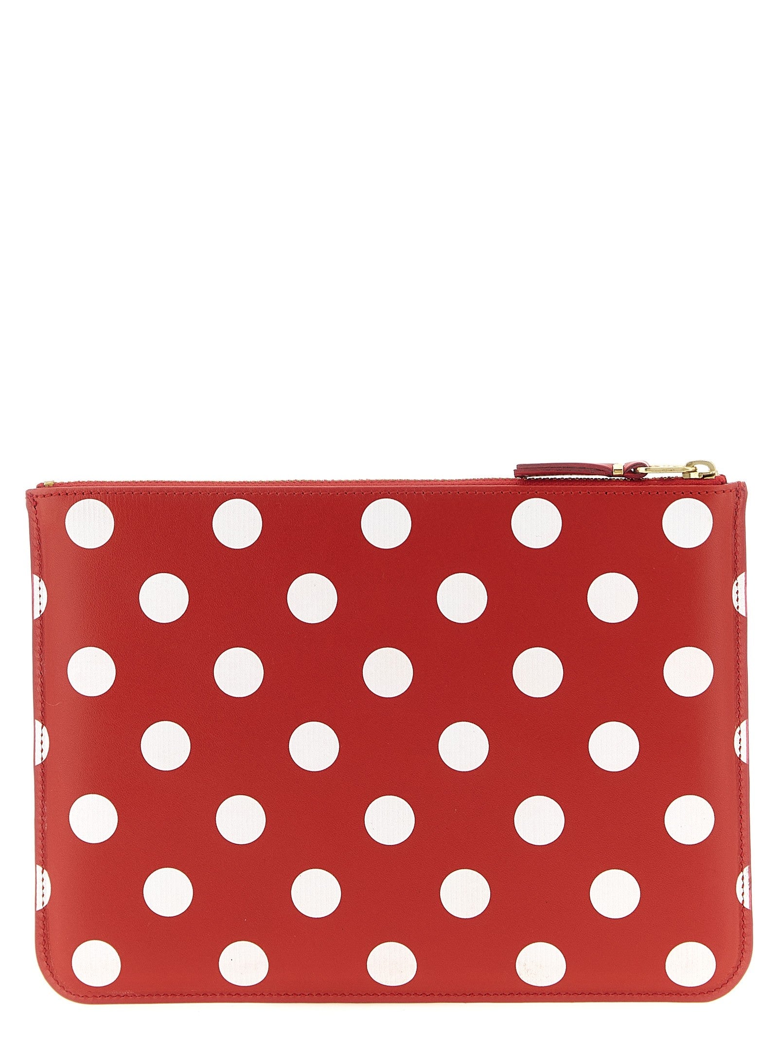 Comme Des Garcons Wallet Polka Dots Printed Wallet Red