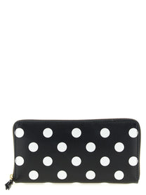 Comme Des Garcons Wallet Polka Dots Printed Wallet White