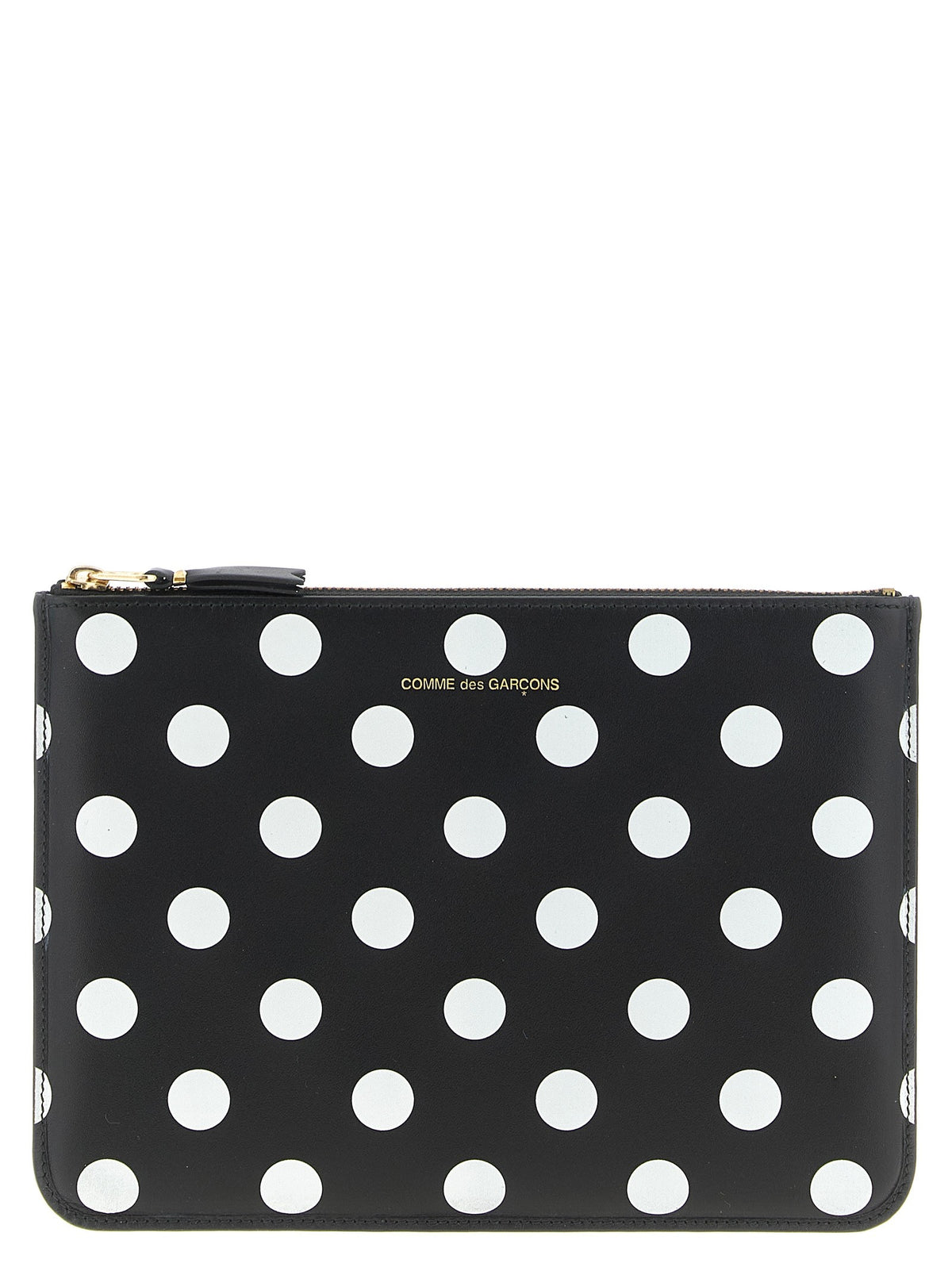 Comme Des Garcons Wallet Polka Dots Printed Wallet White