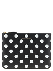Comme Des Garcons Wallet Polka Dots Printed Wallet White
