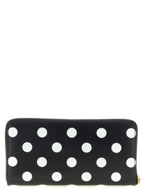 Comme Des Garcons Wallet Polka Dots Printed Wallet White