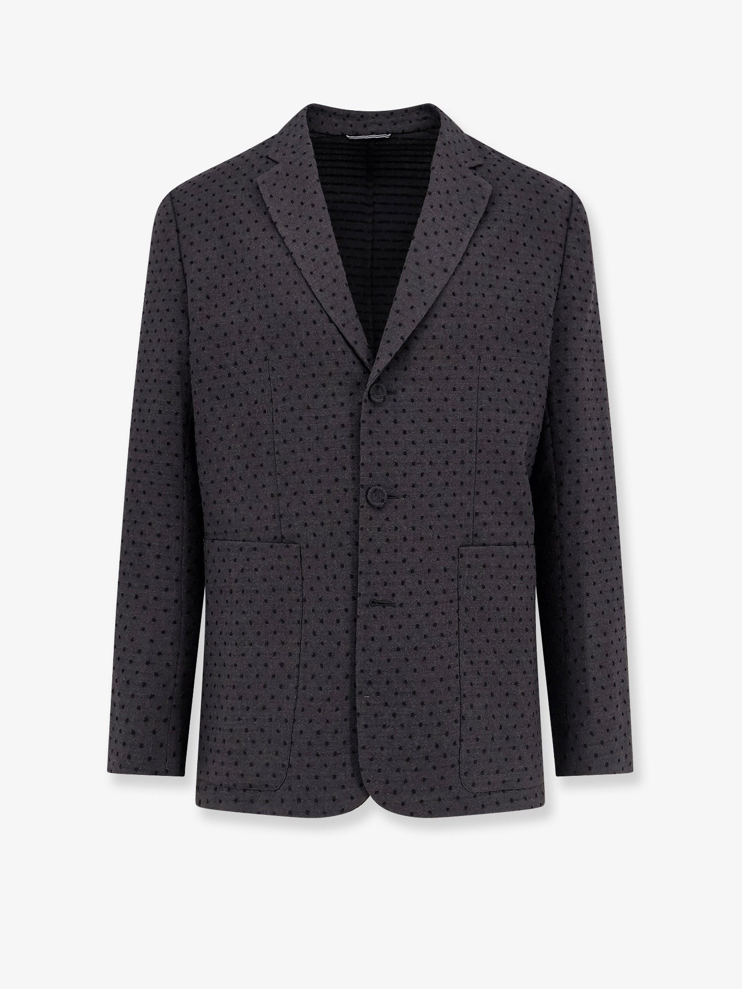 Dior Men's Polka Dots Virgin Wool and Alpaca Jacquard Blazer Black Dior