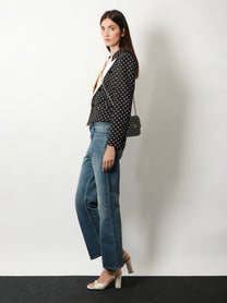 Valentino Women's Polka Dots Viscose Blazer Black