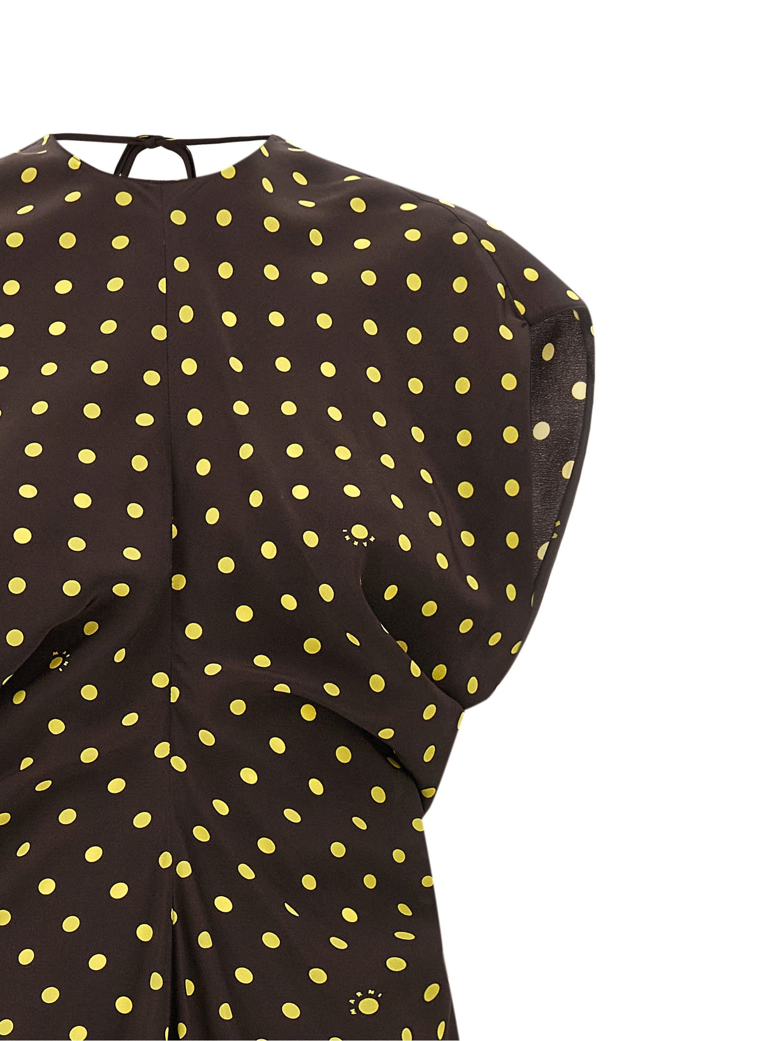 Marni Polka Rhythm Dress Brown