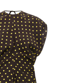Marni Polka Rhythm Dress Brown