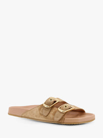 Chloe&#39; Polly Suede Sandals With Gold Metal Buckles