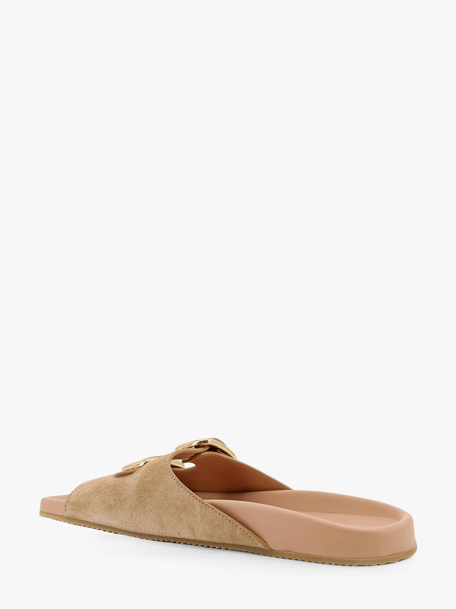 Chloe&#39; Polly Suede Sandals With Gold Metal Buckles