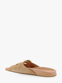 Chloe&#39; Polly Suede Sandals With Gold Metal Buckles
