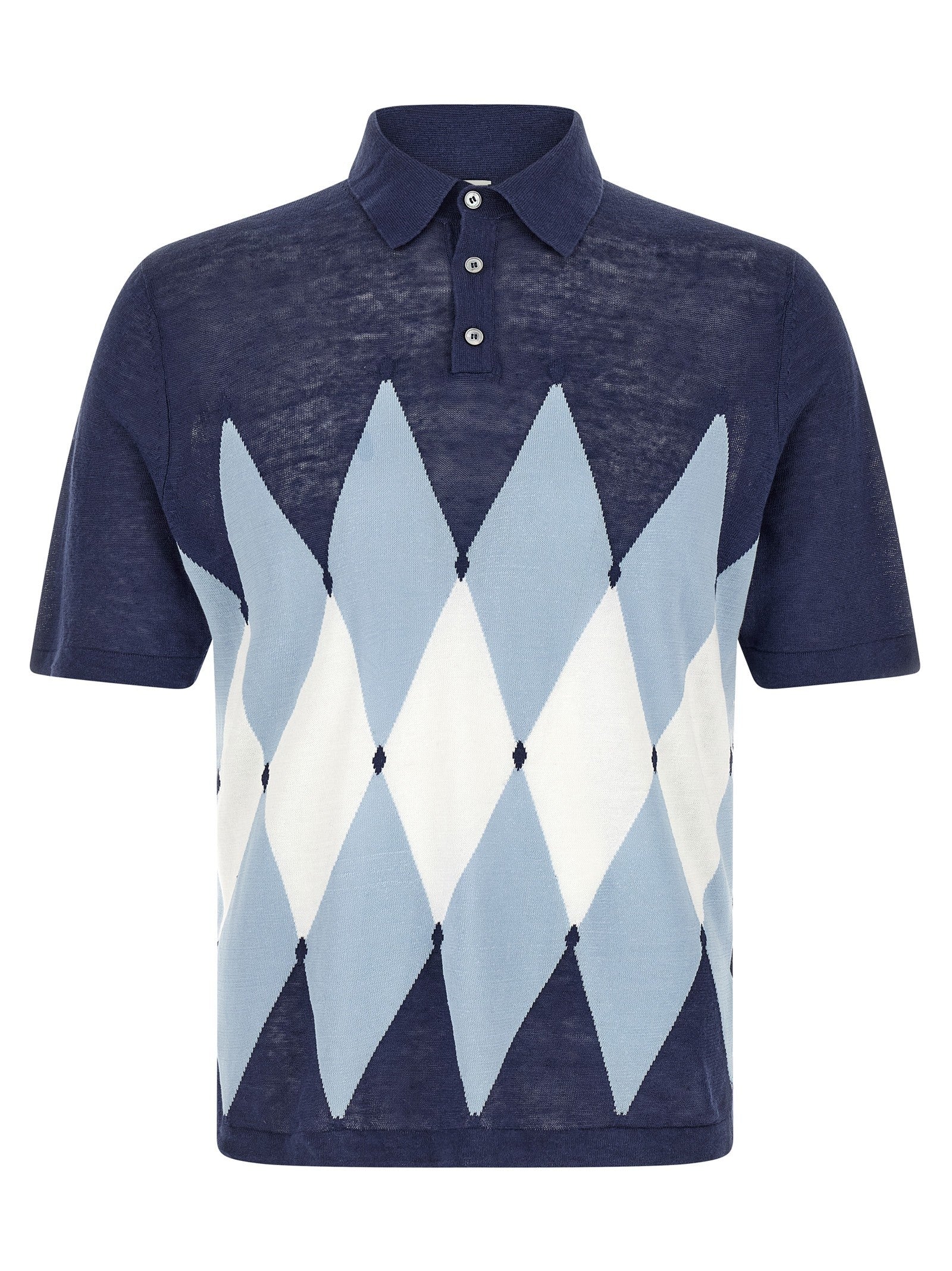 Ballantyne Polo Argyle Blue