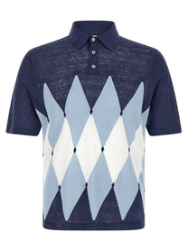 Ballantyne Polo Argyle Blue