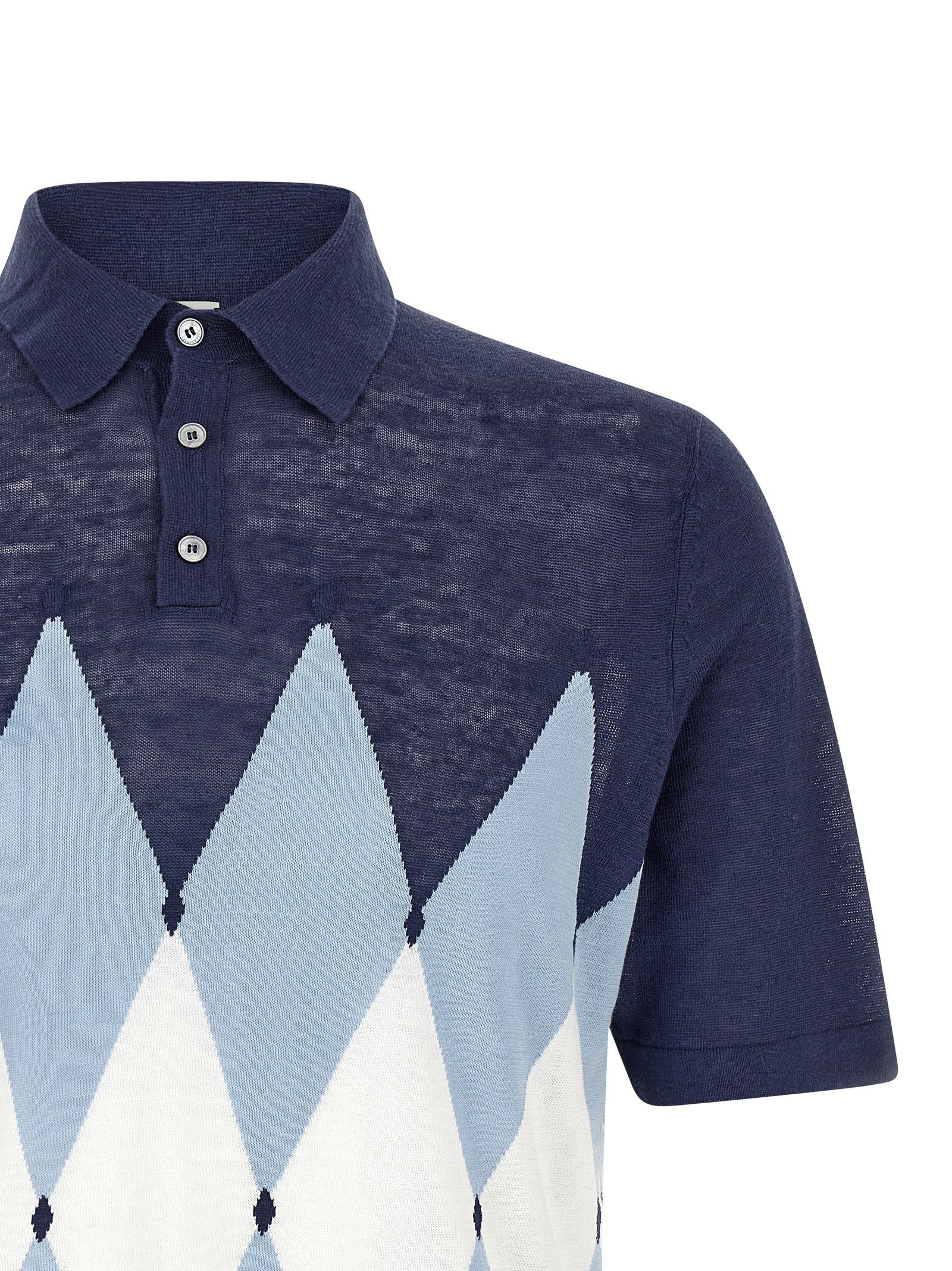 Ballantyne Polo Argyle Blue