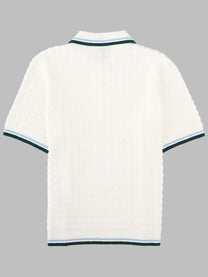Casablanca Men's Polo Bouclé Con White