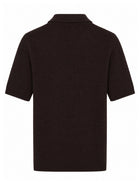 Luigi Gentile Men's Crochet Cotton Polo Capri Brown, view 2