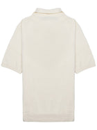 Luigi Gentile Men's Crochet Cotton Polo Capri White, view 2