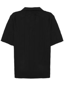 Luigi Gentile Men's Polo Capri in Maglia DI Cotone Black