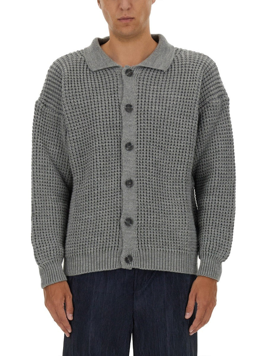 Family First Men's Polo Cardigan Grey Family First