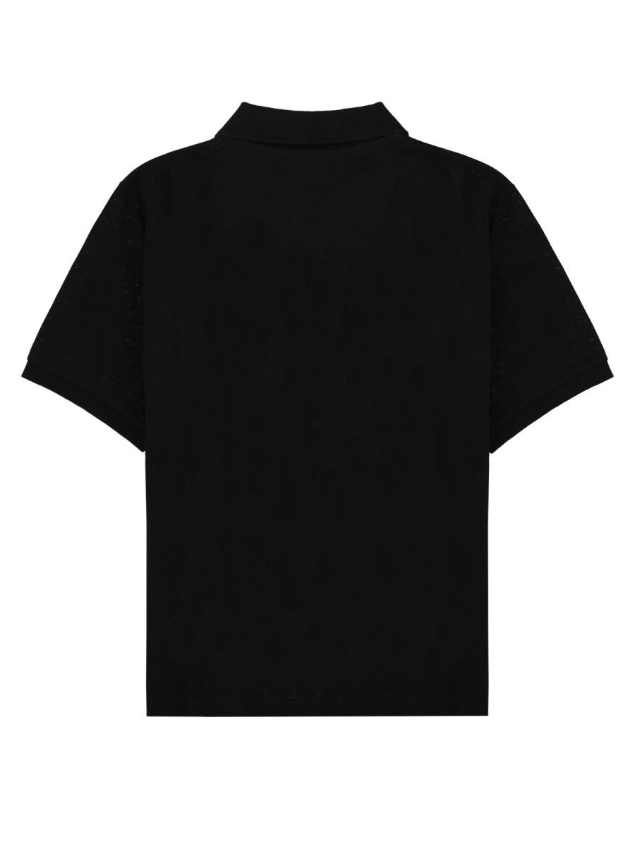 Saint Laurent Men's Cotton Polo Cassandre Black, view 2