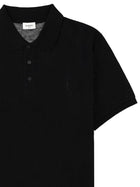 Saint Laurent Men's Cotton Polo Cassandre Black, view 3