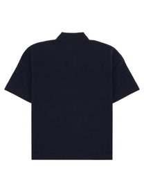Saint Laurent Men's Piqué Cotton Polo Cassandre Blue, view 2