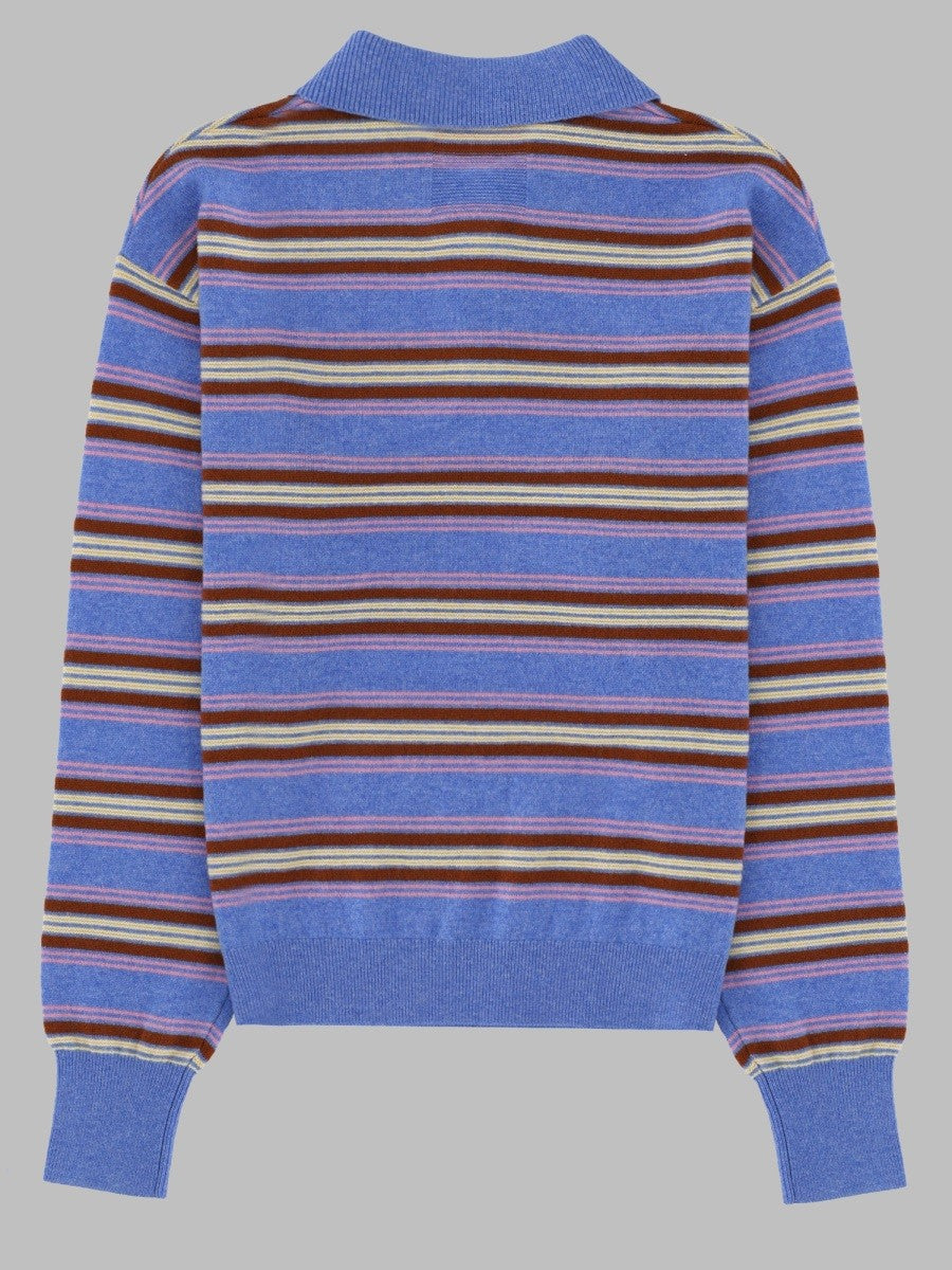 Guest In Residence Unisex Polo Collegiate in Maglia DI Cashmere Blue