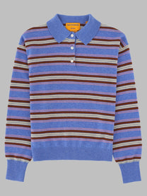 Guest In Residence Unisex Polo Collegiate in Maglia DI Cashmere Blue