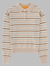 Guest In Residence Unisex Polo Collegiate in Maglia DI Cashmere Beige