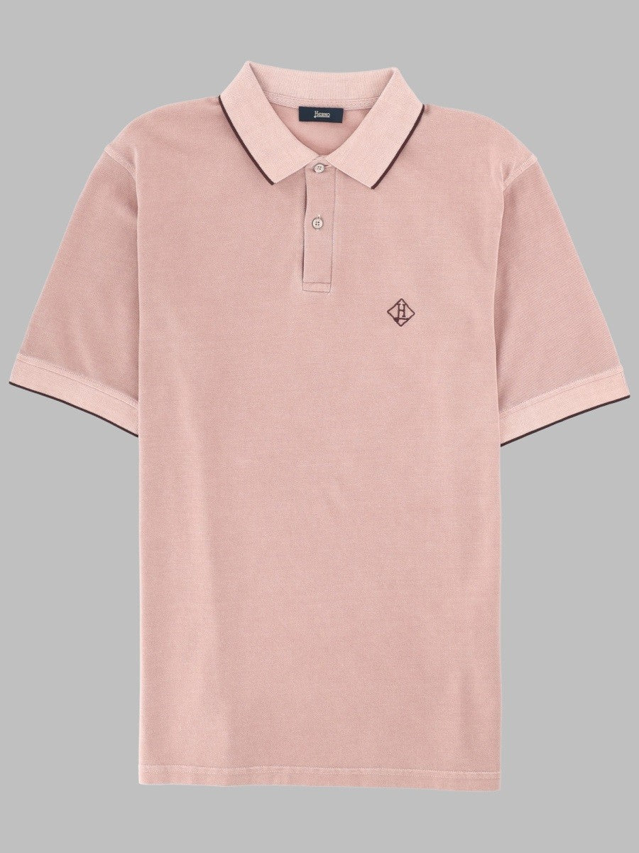Herno Men's Polo Con Pink