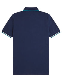 Fred Perry Men's Polo Con Blue