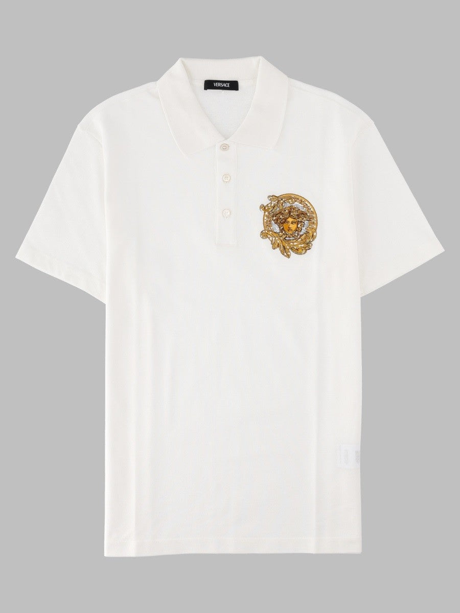 Versace Men's Polo Con White
