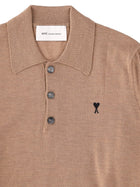 Ami Paris Men's Polo Beige, view 3