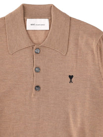 Ami Paris Men's Polo Beige, view 3