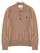 Ami Paris Men's Polo Beige