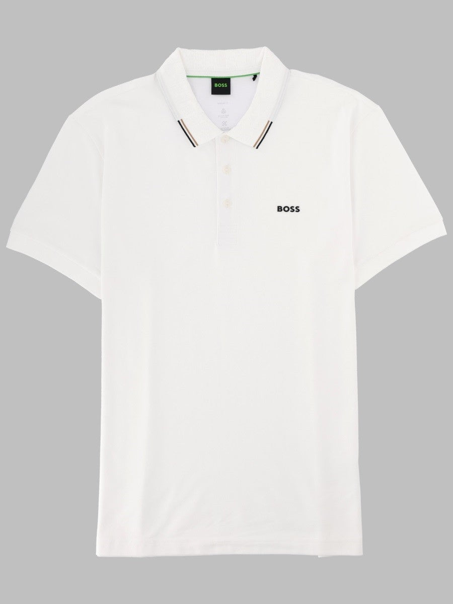 BOSS Men's Polo Con White