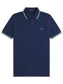 Fred Perry Men's Polo Con Blue