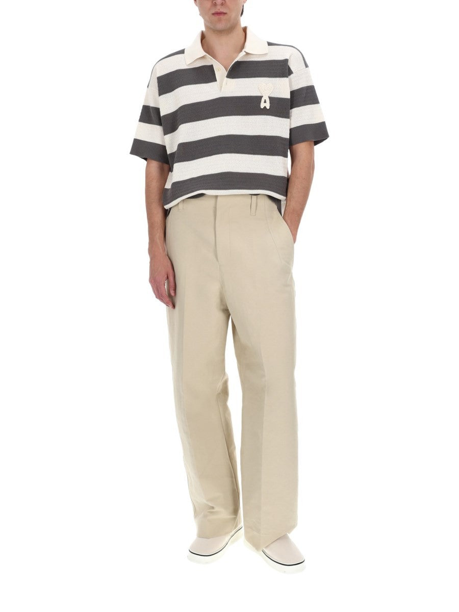 Ami Paris Men's Polo with Patch Multicolor, view 2