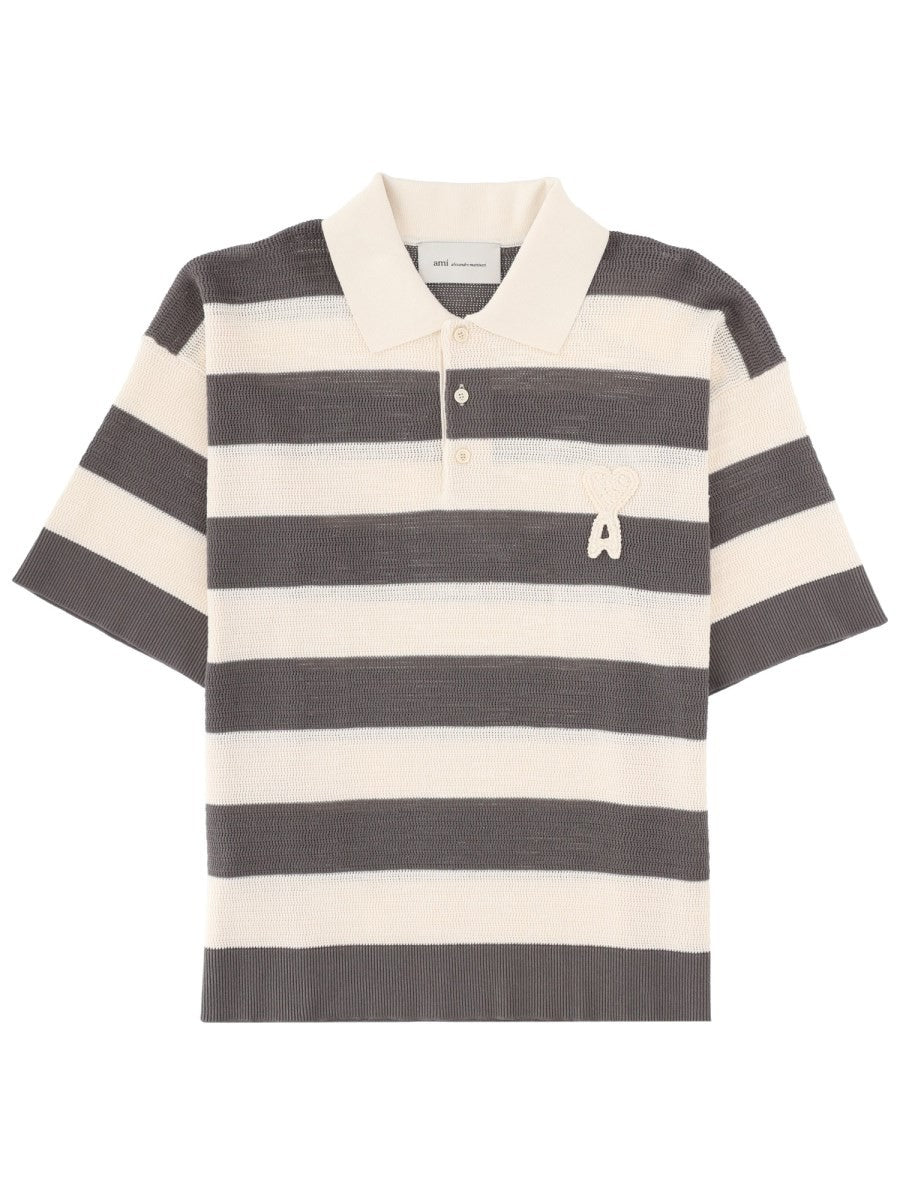 Ami Paris Men's Polo with Patch Multicolor