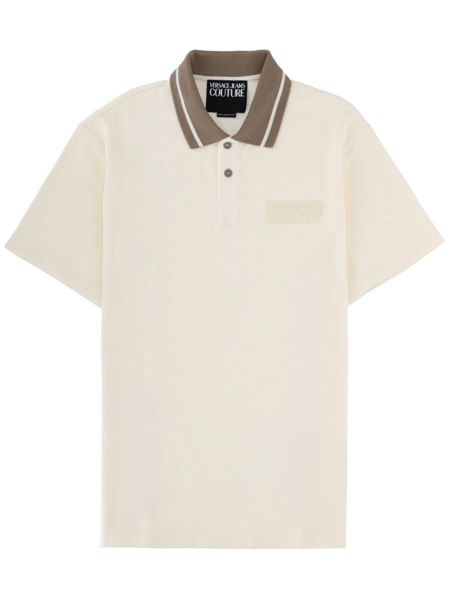 Versace Jeans Couture Men's Polo Con Patch White