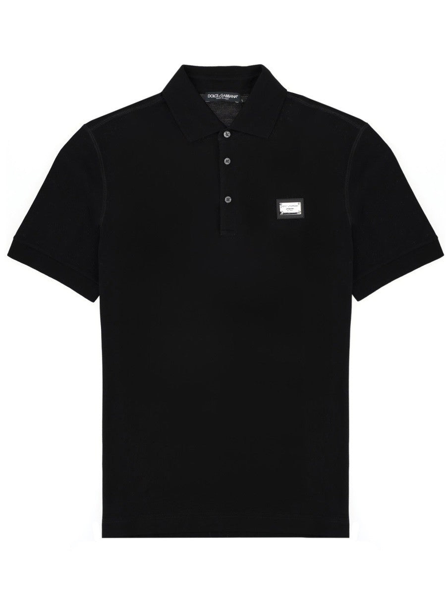 Dolce &amp; Gabbana Men's Polo Con Patch Black