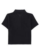Saint Laurent Women's Piqué Cotton Polo Short Cassandre Black, view 2