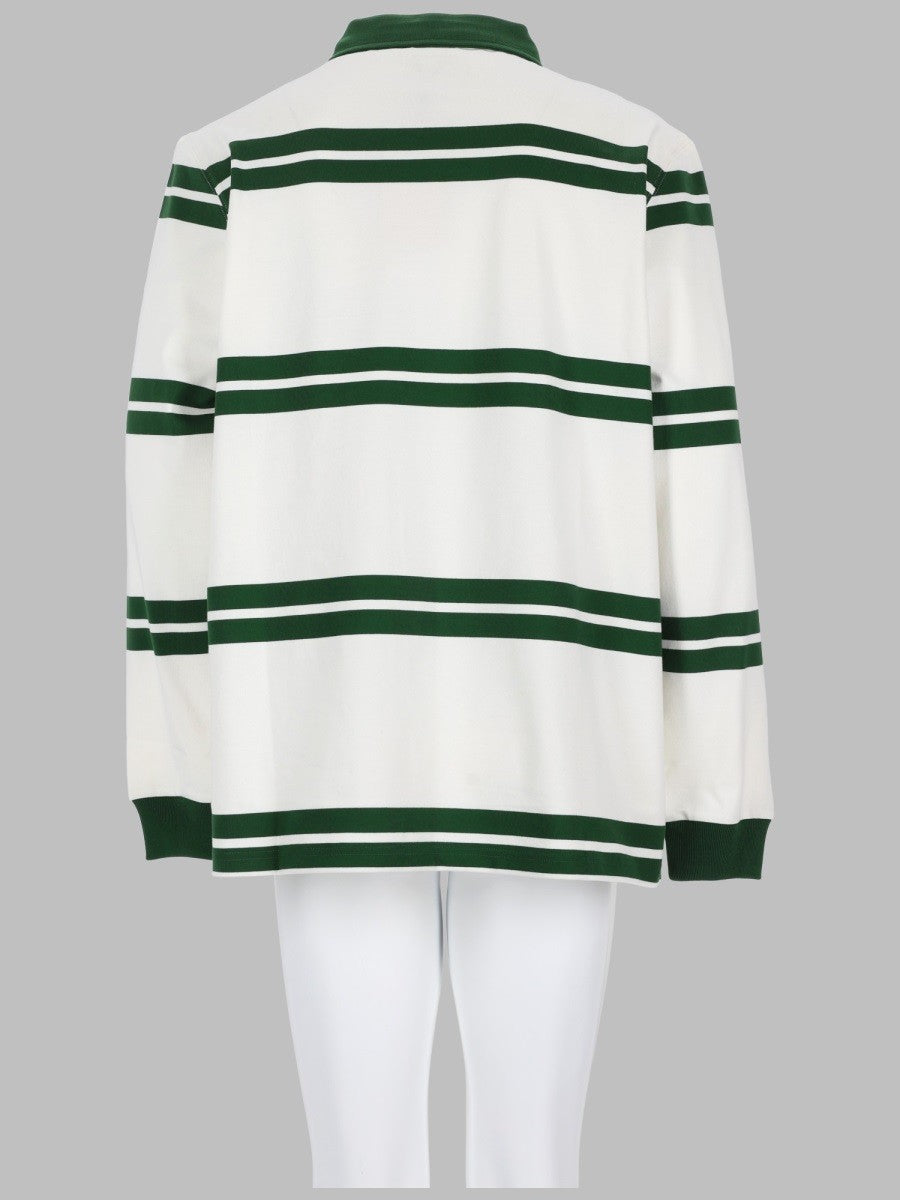 Drôle de Monsieur Men's Polo Mirror Righe White