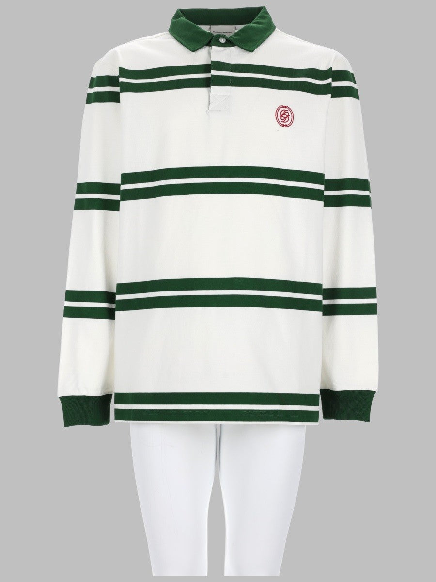 Drôle de Monsieur Men's Polo Mirror Righe White