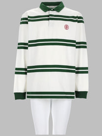 Drôle de Monsieur Men's Polo Mirror Righe White