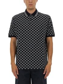 Gucci Men's Polo GG Jacquard Blue