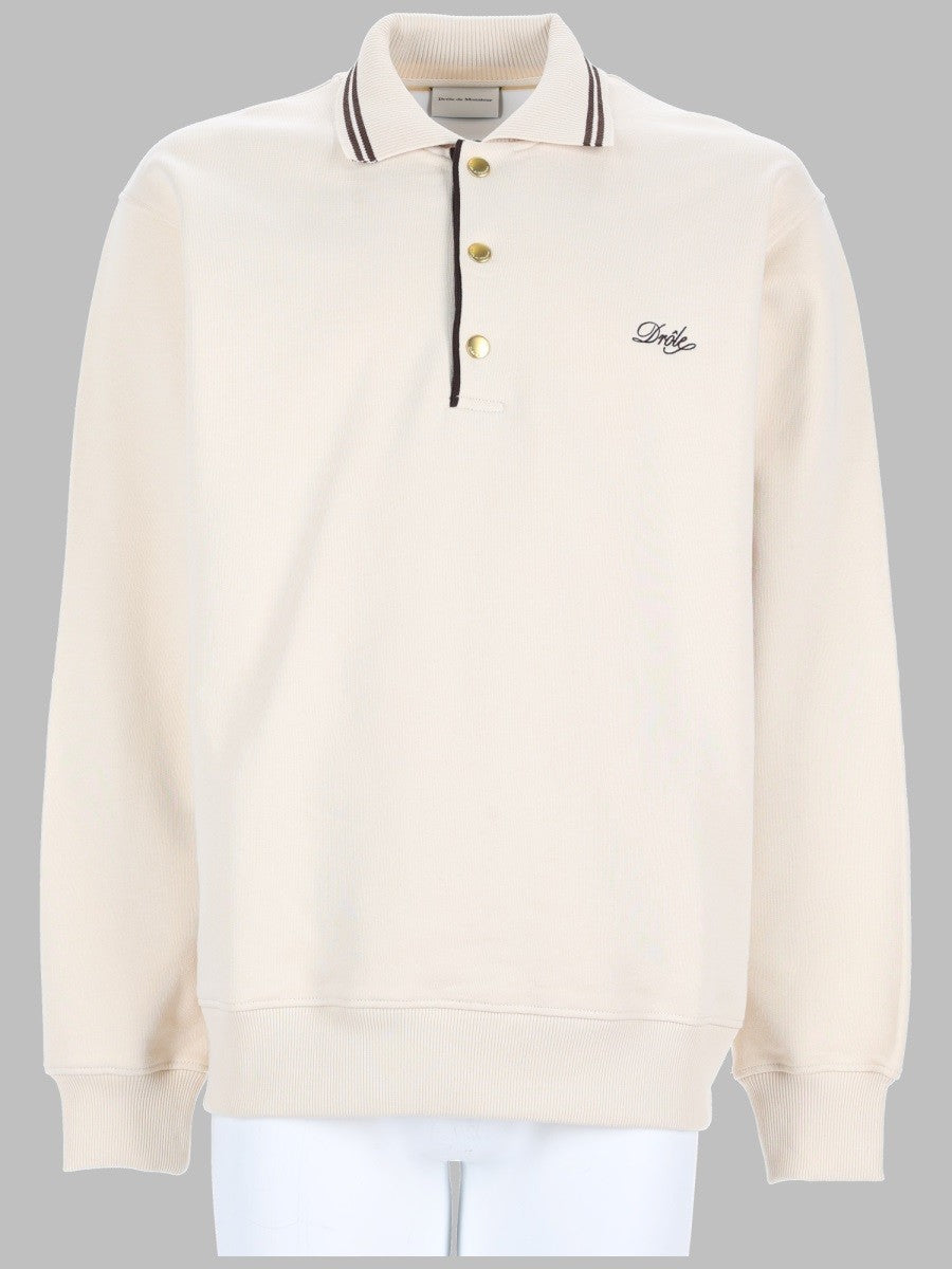 Drôle de Monsieur Men's Polo in Cotone Con Beige