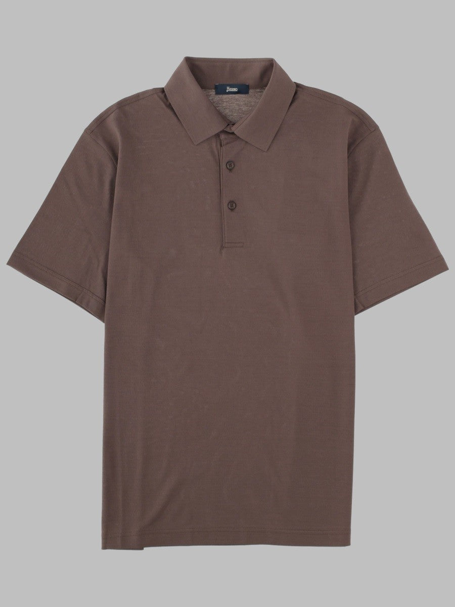 Herno Men's Polo in Cotone Brown