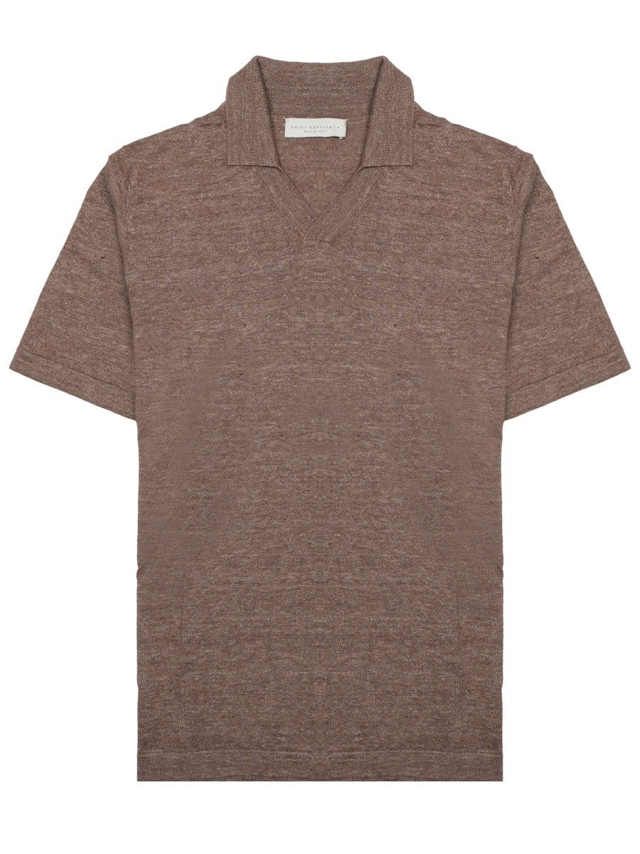 Luigi Gentile Men's Polo in Cotone Brown